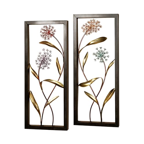 Touch of Class Summer Scents Floral Metal Wall Art Panel Set of Two