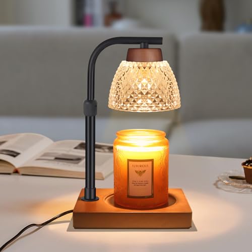 Candle Warmer Lamp Dimmable, Electric Candle Warmer Melter, Wax Melt Warmer for Scented Candles Jar Valentines Day Birthday Gifts for Women Mom Grandma, Home Offices Bedrooms Decor(Diamond White)