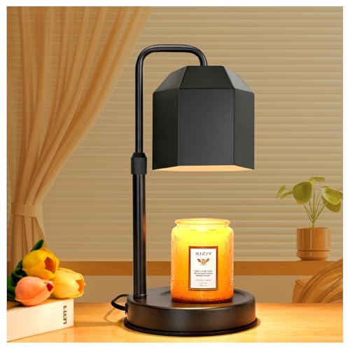Candle Warmer Lamp with Timer Dimmer,Adjustable Height Candle Warmer, Candle lamp for Scented Wax Jar Candles,Mothers Day Gifts for Women,House Warming Gifts for New Home Bedroom Decor,Black