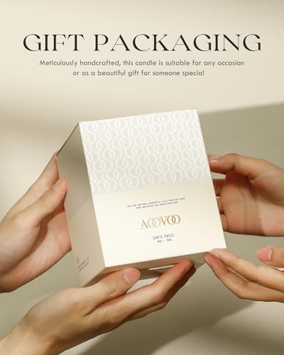 AOOVOO Scented Candles for Home - Wood Wick Unique Handmade Aesthetic Candle, Jasmine Sandalwood Aromatherapy Candle Gifts for Women Men, Natural Soy Candles, 10 oz Concrete Jar Candle