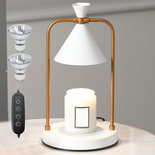 Candle Warmer Lamp with Timer, Dimmable Candle Light Electric Candle Warmer Compatible with Various Candles, Candle Holders for Home Decor, Gifts for Women Christmas Housewarming