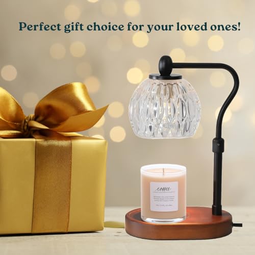 Candle Warmer Lamp with Dimmer, Height Adjustable Candle Lamp Warmer for Jar Candles, Electric Candle Warmer, Dimmable Candle Warmer Lamp