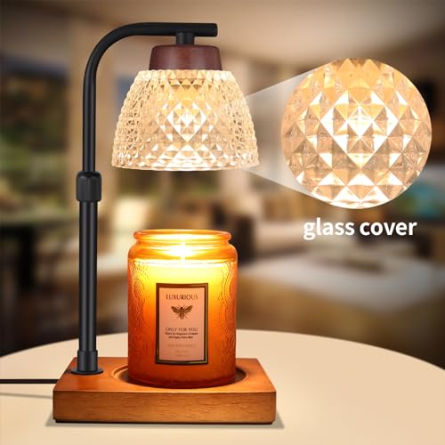 Candle Warmer Lamp Dimmable, Electric Candle Warmer Melter, Wax Melt Warmer for Scented Candles Jar Valentines Day Birthday Gifts for Women Mom Grandma, Home Offices Bedrooms Decor(Diamond White)