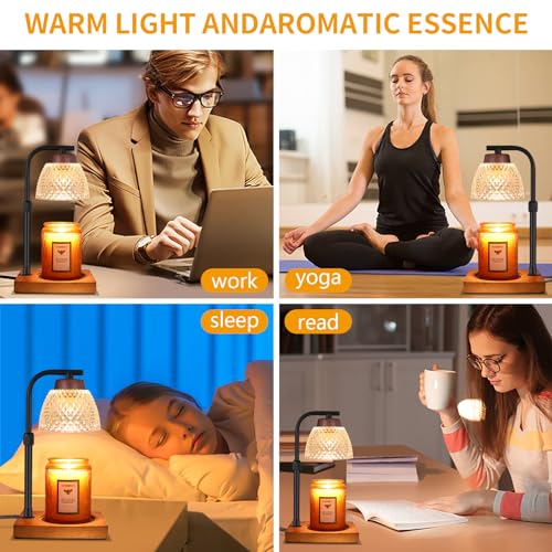 Candle Warmer Lamp Dimmable, Electric Candle Warmer Melter, Wax Melt Warmer for Scented Candles Jar Valentines Day Birthday Gifts for Women Mom Grandma, Home Offices Bedrooms Decor(Diamond White)