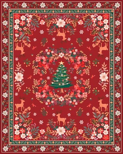 8x10 Rug Washable Boho Rug Soft Large Area Rug Non-Slip Non-Shedding Faux Wool Vintage Rug for Living Room, Farmhouse, Dining Room, Indoor, Kids Playroom (Grey and Brown)