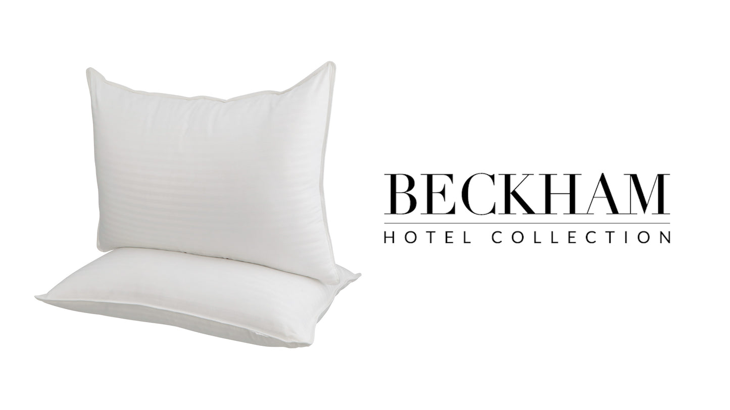 Beckham Hotel Collection Bed Pillows Standard / Queen Size Set of 2 - Down Alternative Bedding Gel Cooling Pillow for Back, Stomach or Side Sleepers