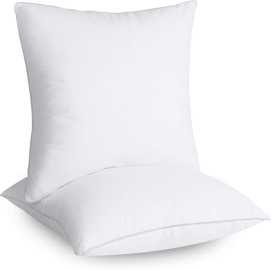 Utopia Bedding Throw Pillows Insert (Pack of 2, White) - 18 x 18 Inches Bed and Couch Pillows - Indoor Decorative Pillows