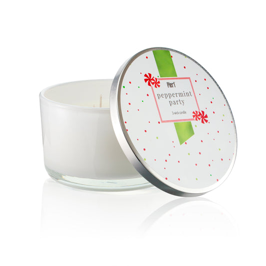 Pier 1 Peppermint 14oz Party Filled 3 Wick Candle
