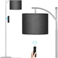 Ambimall 60" Floor Lamp with Remote Control and Stepless Dimmable Bulb, Colors Temperature & Brightness Adjustable, Modern Floor Lamps for Living Room（Beige Shade & Black Pole）