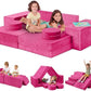 Modular Kids Play Couch, K12 320+DIY Convertible Foam Play Couch for Boys & Girls, Versatile Kids Play Couch Building Fort, Child Sectional Kids Sofa Couch for Playroom Bedroom (Chocolate)