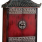 Touch of Class Oriental Pagoda Key Wall Cabinet Bronze - Oriental Furnishings Asian Accent - Accommodates Multiple Sets - Six Hooks Inside - Magnet Latched Double Door