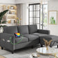 Sectional Sofa Couches for Living Room: Convertible L Shaped Couch with Storage Ottoman - Grey Small 3 Seater Sofas Furniture Set for Small Space