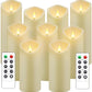 Flickering Flameless Candles Battery Operated with Remote and 2/4/6/8 H Timer Plexiglass Led Pillar Candles Pack of 9 (D2.3"xH 5"6"7")with Realistic Moving Wick Candles for Home Decor(White)
