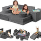 Modular Kids Play Couch, K12 320+DIY Convertible Foam Play Couch for Boys & Girls, Versatile Kids Play Couch Building Fort, Child Sectional Kids Sofa Couch for Playroom Bedroom (Chocolate)
