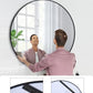 GAOMON 2024 New Matte Black Round Mirror, HD Eco-Friendly Bathroom Mirror, Metal Framed Circle Mirror, Wall Mirror for Entryway, Bathroom, Vanity, Living Room, Hallway, Easy to Install (24 Inch)