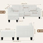 Sectional Sofa Couches for Living Room 78" L Shaped Sofas with Storage Ottoman Small 3 Seater Couch Velvet Fabric, Beige