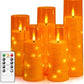 Flameless LED Candles with Timer 5 Pc Flickering Flameless Candles for Romantic Ambiance and Home Decoration Stable Acrylic Shell,with Embedded Star String，Battery Operated Candles（Grey）