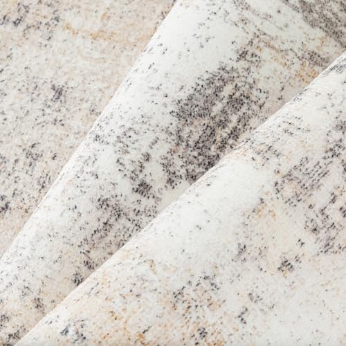 8x10 Washable Area Rug Beige Grey Abstract Modern Living Room Bedroom Large Throw Rug Non Slip Soft Distressed Low Pile Neutral Indoor Floor Carpet for Dining Room Kitchen Office Entryway Decor