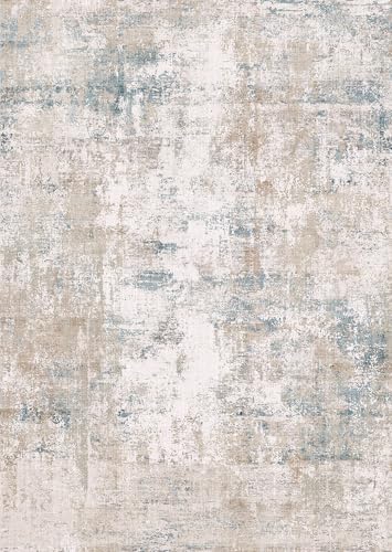8x10 Washable Area Rug Beige Grey Abstract Modern Living Room Bedroom Large Throw Rug Non Slip Soft Distressed Low Pile Neutral Indoor Floor Carpet for Dining Room Kitchen Office Entryway Decor