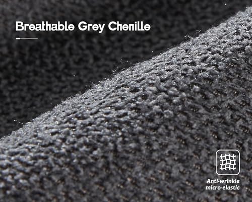 VanAcc Sofa, Comfy Couch- Deep Seat Sofa, Modern Couch with Cup Holders & USB Charging Ports, Sofa Chair for Living Room (Charcoal Grey Chenille)