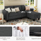 Sectional Sofa Couches for Living Room: Convertible L Shaped Couch with Storage Ottoman - Grey Small 3 Seater Sofas Furniture Set for Small Space