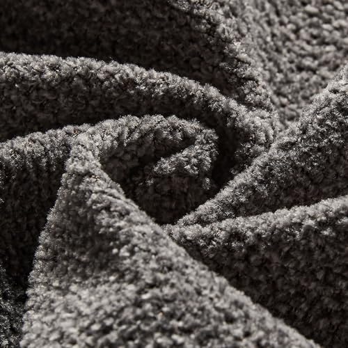 VanAcc Sofa, Comfy Couch- Deep Seat Sofa, Modern Couch with Cup Holders & USB Charging Ports, Sofa Chair for Living Room (Charcoal Grey Chenille)