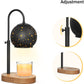 Black Candle Warmer Lamp with Timer&Dimmer，Star Lampshade with Adjustable Height＆Rotatable Pole，Wooden Base for Jar Candles，Wax Melting Electric Warmer Light，Modern Warmer Lantern （1pcs）