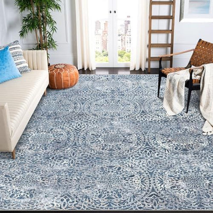 vivorug Washable Rug, Ultra Soft Area Rug 6x9, Non Slip Abstract Rug Foldable, Stain Resistant Rugs for Living Room Bedroom, Modern Fuzzy Rug (Gray/Rust, 6'x9')