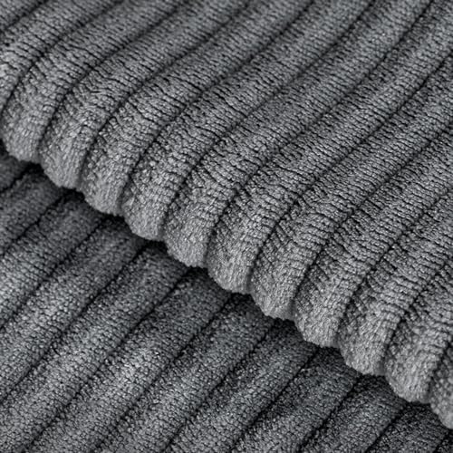 VanAcc Sofa, Comfy Couch- Deep Seat Sofa, Modern Couch with Cup Holders & USB Charging Ports, Sofa Chair for Living Room (Charcoal Grey Chenille)