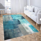 Non-Slip Area Rugs Turquoise and Grey Abstract Art Home Decor Rugs Carpet for Classroom Living Room Bedroom Dining Kindergarten Room 5'x7'