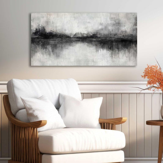 Room Decor Black Art Grey Living Room Artwork 20"x 40" Abstract Decorative Watercolor Wall Art for Office Dining Room Bedroom Paintings for Walls