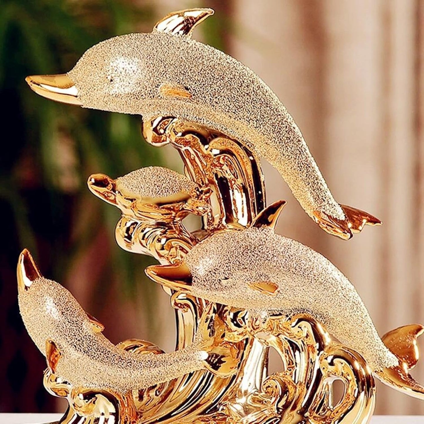 Dolphin Statue Dolphin Decor for Home Ceramics Dolphin Decorations Animal Decorations Home Furnishings Fashion Luxury Elegant Wedding Gifts New Home Decoration Love Collectibles