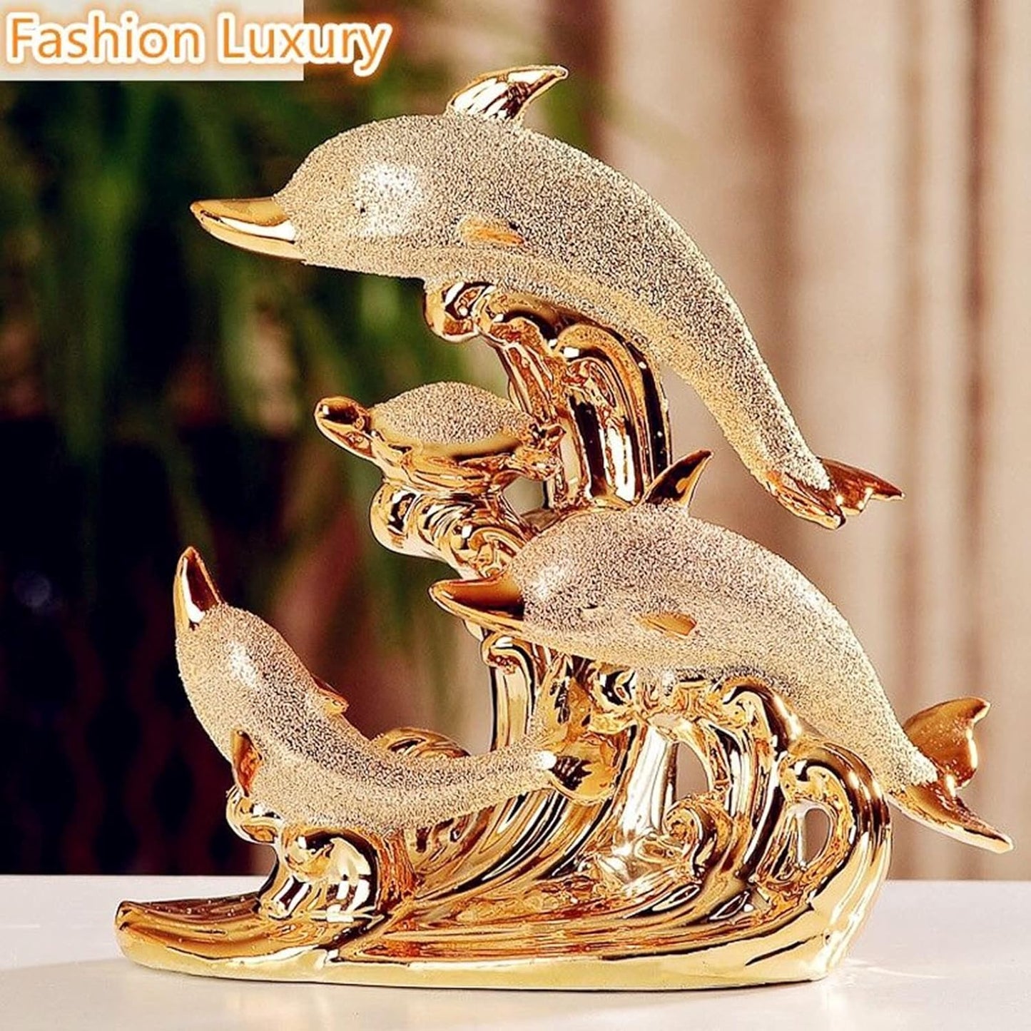 Dolphin Statue Dolphin Decor for Home Ceramics Dolphin Decorations Animal Decorations Home Furnishings Fashion Luxury Elegant Wedding Gifts New Home Decoration Love Collectibles